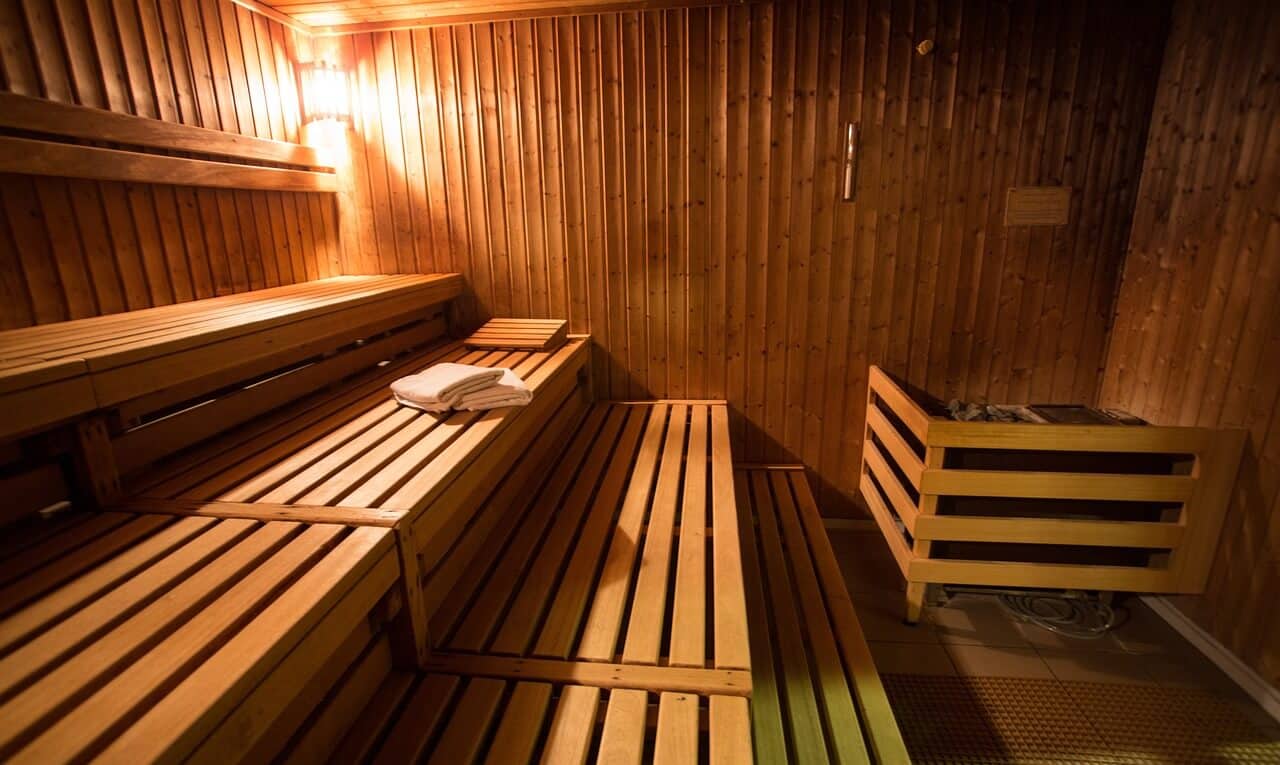 traditional sauna with rocks for steam